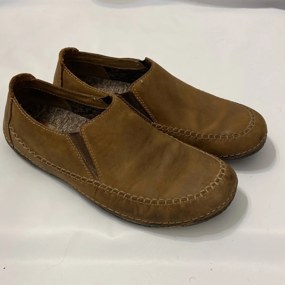 Johnson and Murphy brown leather slip on loafers men’s shoes size 8